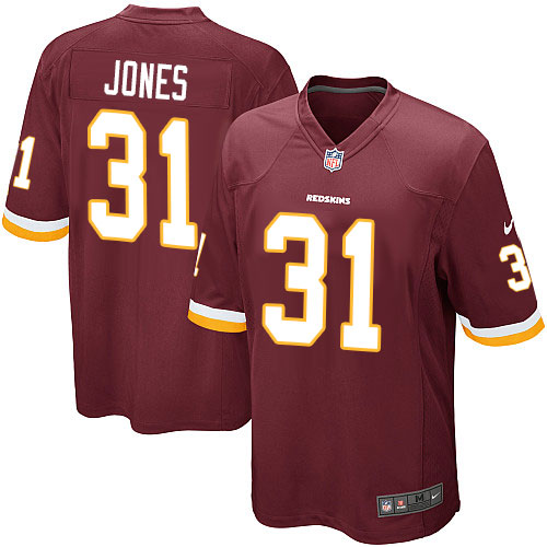 Men's Game Matt Jones Nike Jersey Burgundy Red Home - #31 NFL Washington Redskins